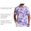 COOFANDY Mens Golf Polo Shirts Short Sleeve Quick Dry Casual Collared Shirt(Light Blue Leaf)