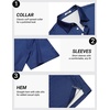 COOFANDY Mens Golf Polo Shirts Short Sleeve Quick Dry Casual Collared Shirt(Navy Blue Cross)