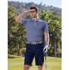 COOFANDY Mens Golf Polo Shirts Short Sleeve Quick Dry Casual Collared Shirt(Navy Blue Triangles)