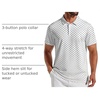 COOFANDY Mens Golf Polo Shirts Short Sleeve Quick Dry Casual Collared Shirt(White Letter V)