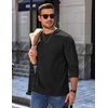 COOFANDY Men’s Heavyweight Long Sleeve T-Shirt Cotton Crew Neck Basic Tee(Black)