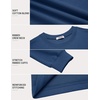 COOFANDY Men’s Heavyweight Long Sleeve T-Shirt Cotton Crew Neck Basic Tee(Dark Blue)