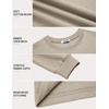 COOFANDY Men’s Heavyweight Long Sleeve T-Shirt Cotton Crew Neck Basic Tee(Khaki)