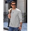 COOFANDY Men’s Heavyweight Long Sleeve T-Shirt Cotton Crew Neck Basic Tee(Light Grey)