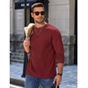 COOFANDY Men’s Heavyweight Long Sleeve T-Shirt Cotton Crew Neck Basic Tee(Wine Red)