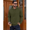 COOFANDY Men’s Hoodie Pullover Hooded Sweatshirt Casual Fashion Solid Fall(Army Green)