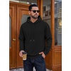 COOFANDY Men’s Hoodie Pullover Hooded Sweatshirt Casual Fashion Solid Fall(Black)