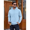 COOFANDY Men’s Hoodie Pullover Hooded Sweatshirt Casual Fashion Solid Fall(Light Blue)