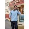 COOFANDY Men’s Hoodie Pullover Hooded Sweatshirt Casual Fashion Solid Fall(Light Blue)
