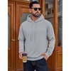 COOFANDY Men’s Hoodie Pullover Hooded Sweatshirt Casual Fashion Solid Fall(Light Gray)