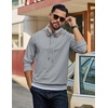 COOFANDY Men’s Hoodie Pullover Hooded Sweatshirt Casual Fashion Solid Fall(Light Gray)