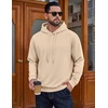 COOFANDY Men’s Hoodie Pullover Hooded Sweatshirt Casual Fashion Solid Fall(Light Khaki)