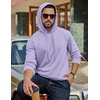 COOFANDY Men’s Hoodie Pullover Hooded Sweatshirt Casual Fashion Solid Fall(Light Purple)