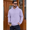 COOFANDY Men’s Hoodie Pullover Hooded Sweatshirt Casual Fashion Solid Fall(Light Purple)
