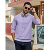 COOFANDY Men’s Hoodie Pullover Hooded Sweatshirt Casual Fashion Solid Fall(Light Purple)