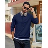 COOFANDY Men’s Hoodie Pullover Hooded Sweatshirt Casual Fashion Solid Fall(Navy Blue)