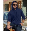COOFANDY Men’s Hoodie Pullover Hooded Sweatshirt Casual Fashion Solid Fall(Navy Blue)