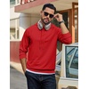COOFANDY Men’s Hoodie Pullover Hooded Sweatshirt Casual Fashion Solid Fall(True Red)