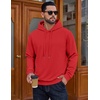 COOFANDY Men’s Hoodie Pullover Hooded Sweatshirt Casual Fashion Solid Fall(True Red)