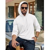 COOFANDY Men’s Hoodie Pullover Hooded Sweatshirt Casual Fashion Solid Fall(White)