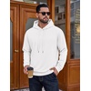 COOFANDY Men’s Hoodie Pullover Hooded Sweatshirt Casual Fashion Solid Fall(White)
