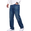 COOFANDY Mens Jeans Relaxed Fit Stretch Denim Straight Leg Casual Pants(Light Washed Blue)