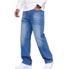 COOFANDY Mens Jeans Relaxed Fit Stretch Denim Straight Leg Casual Pants(Sky Blue)