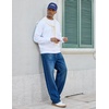 COOFANDY Mens Jeans Relaxed Fit Stretch Denim Straight Leg Casual Pants(Sky Blue)