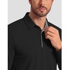 COOFANDY Men’s Long Sleeve Polo Shirt Collared Performance Golf Shirts(A-black)