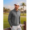 COOFANDY Men’s Long Sleeve Polo Shirt Collared Performance Golf Shirts(Dark Grey)