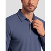 COOFANDY Men’s Long Sleeve Polo Shirt Collared Performance Golf Shirts(Navy Blue)