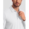 COOFANDY Men’s Long Sleeve Polo Shirt Collared Performance Golf Shirts(White)