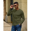 COOFANDY Men’s Long Sleeve T-Shirts Crew Neck Regular-Fit Tee Shirts Casual Basic Tshirts(Army Green)