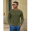 COOFANDY Men’s Long Sleeve T-Shirts Crew Neck Regular-Fit Tee Shirts Casual Basic Tshirts(Army Green)