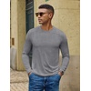 COOFANDY Men’s Long Sleeve T-Shirts Crew Neck Regular-Fit Tee Shirts Casual Basic Tshirts(Athletic Heather)