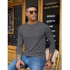 COOFANDY Men’s Long Sleeve T-Shirts Crew Neck Regular-Fit Tee Shirts Casual Basic Tshirts(Black Heather)