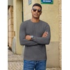 COOFANDY Men’s Long Sleeve T-Shirts Crew Neck Regular-Fit Tee Shirts Casual Basic Tshirts(Black&grey)