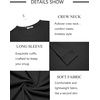 COOFANDY Men’s Long Sleeve T-Shirts Crew Neck Regular-Fit Tee Shirts Casual Basic Tshirts(Black&white)