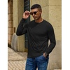 COOFANDY Men’s Long Sleeve T-Shirts Crew Neck Regular-Fit Tee Shirts Casual Basic Tshirts(Black&white)