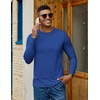 COOFANDY Men’s Long Sleeve T-Shirts Crew Neck Regular-Fit Tee Shirts Casual Basic Tshirts(Blue)