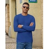 COOFANDY Men’s Long Sleeve T-Shirts Crew Neck Regular-Fit Tee Shirts Casual Basic Tshirts(Blue)