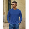 COOFANDY Men’s Long Sleeve T-Shirts Crew Neck Regular-Fit Tee Shirts Casual Basic Tshirts(Blue)