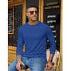 COOFANDY Men’s Long Sleeve T-Shirts Crew Neck Regular-Fit Tee Shirts Casual Basic Tshirts(Blue)