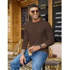 COOFANDY Men’s Long Sleeve T-Shirts Crew Neck Regular-Fit Tee Shirts Casual Basic Tshirts(Brown)
