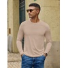 COOFANDY Men’s Long Sleeve T-Shirts Crew Neck Regular-Fit Tee Shirts Casual Basic Tshirts(Light Apricot)