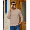 COOFANDY Men’s Long Sleeve T-Shirts Crew Neck Regular-Fit Tee Shirts Casual Basic Tshirts(Light Apricot)