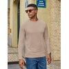 COOFANDY Men’s Long Sleeve T-Shirts Crew Neck Regular-Fit Tee Shirts Casual Basic Tshirts(Light Apricot)