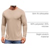 COOFANDY Men’s Long Sleeve T-Shirts Crew Neck Regular-Fit Tee Shirts Casual Basic Tshirts(Light Apricot)