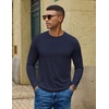 COOFANDY Men’s Long Sleeve T-Shirts Crew Neck Regular-Fit Tee Shirts Casual Basic Tshirts(Navy)