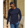 COOFANDY Men’s Long Sleeve T-Shirts Crew Neck Regular-Fit Tee Shirts Casual Basic Tshirts(Navy)